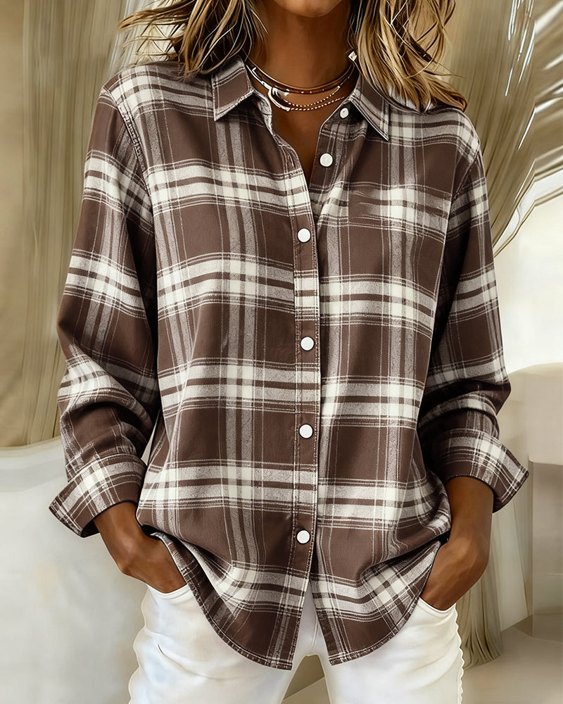 Aveline | Checked Shirt with Lapel Collar
