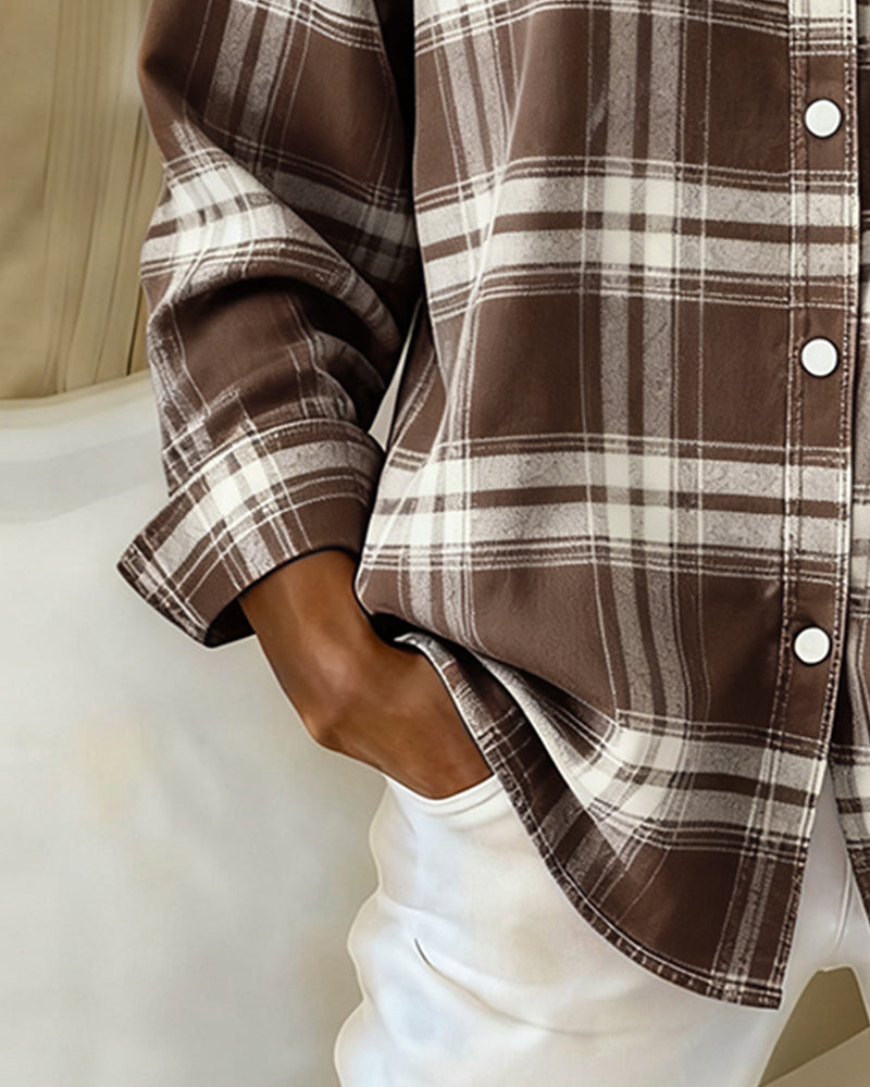 Aveline | Checked Shirt with Lapel Collar