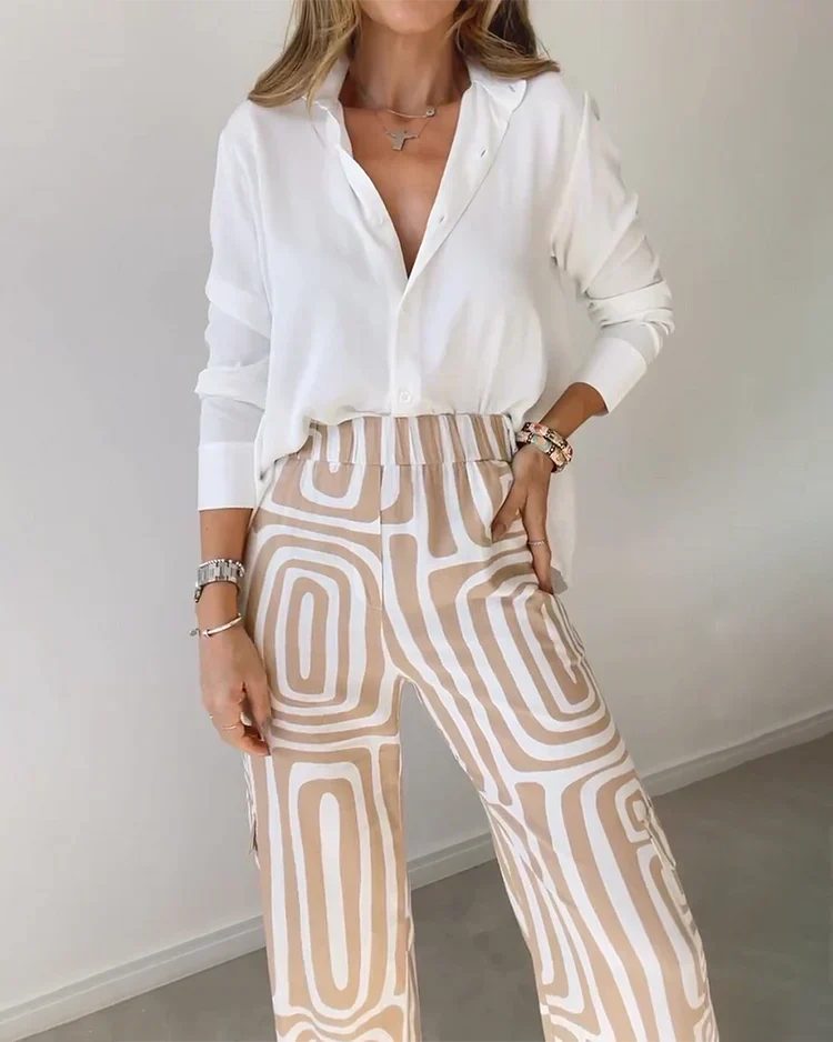 Avero™ | Elegant ensemble bukse - Inkluderer bluse og belte