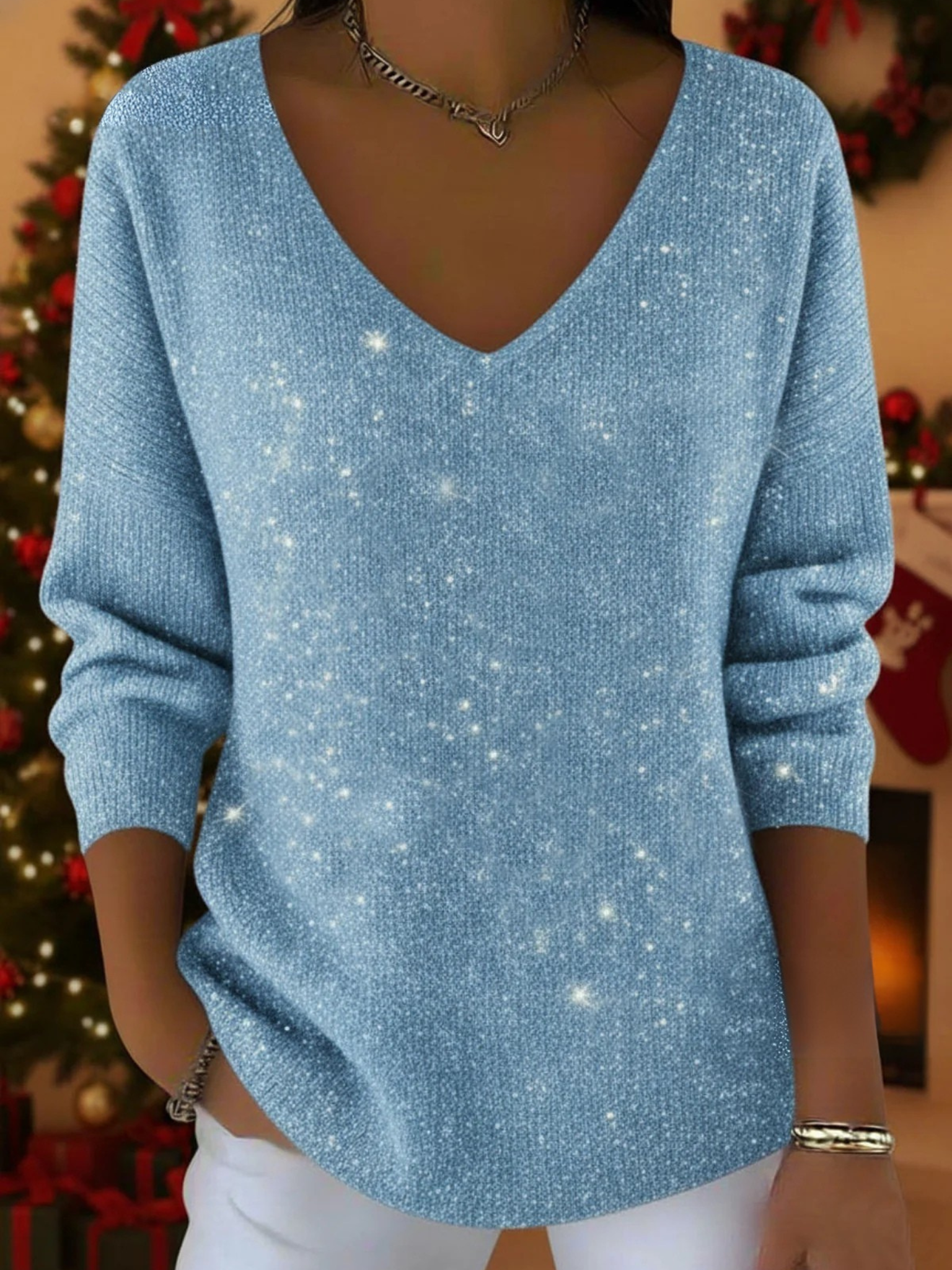 Harriet | Festive V-Neck Jumper