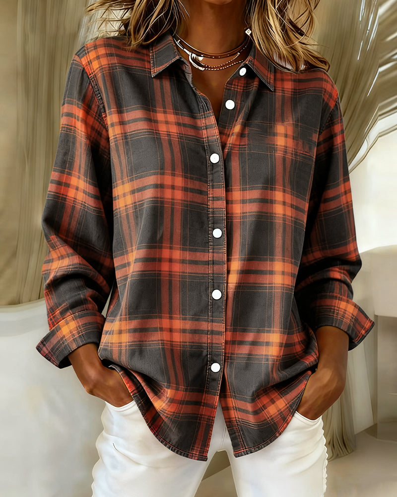 Aveline | Checked Shirt with Lapel Collar