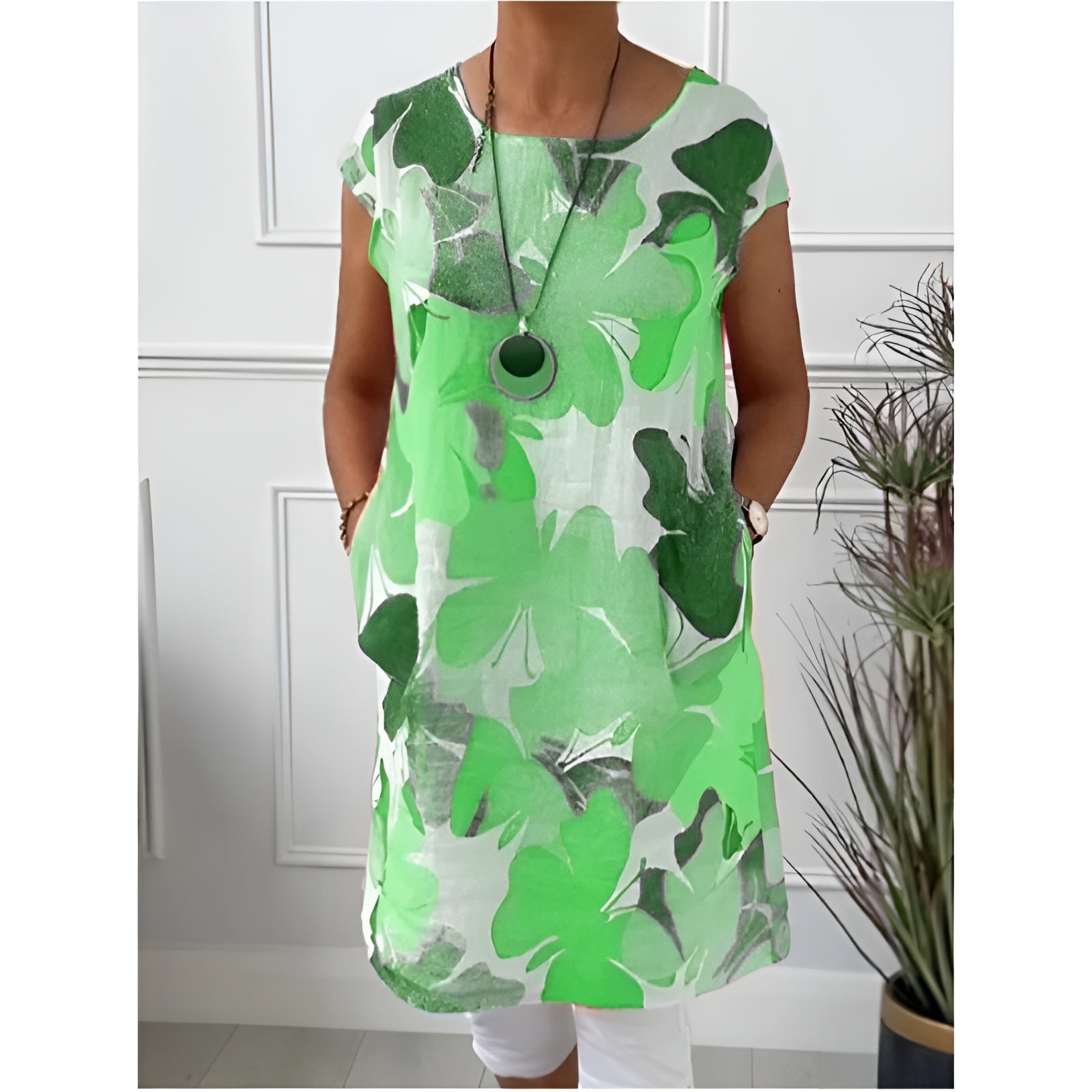 Mailin™ | Løs Tunika-Kjole med Floral Touch