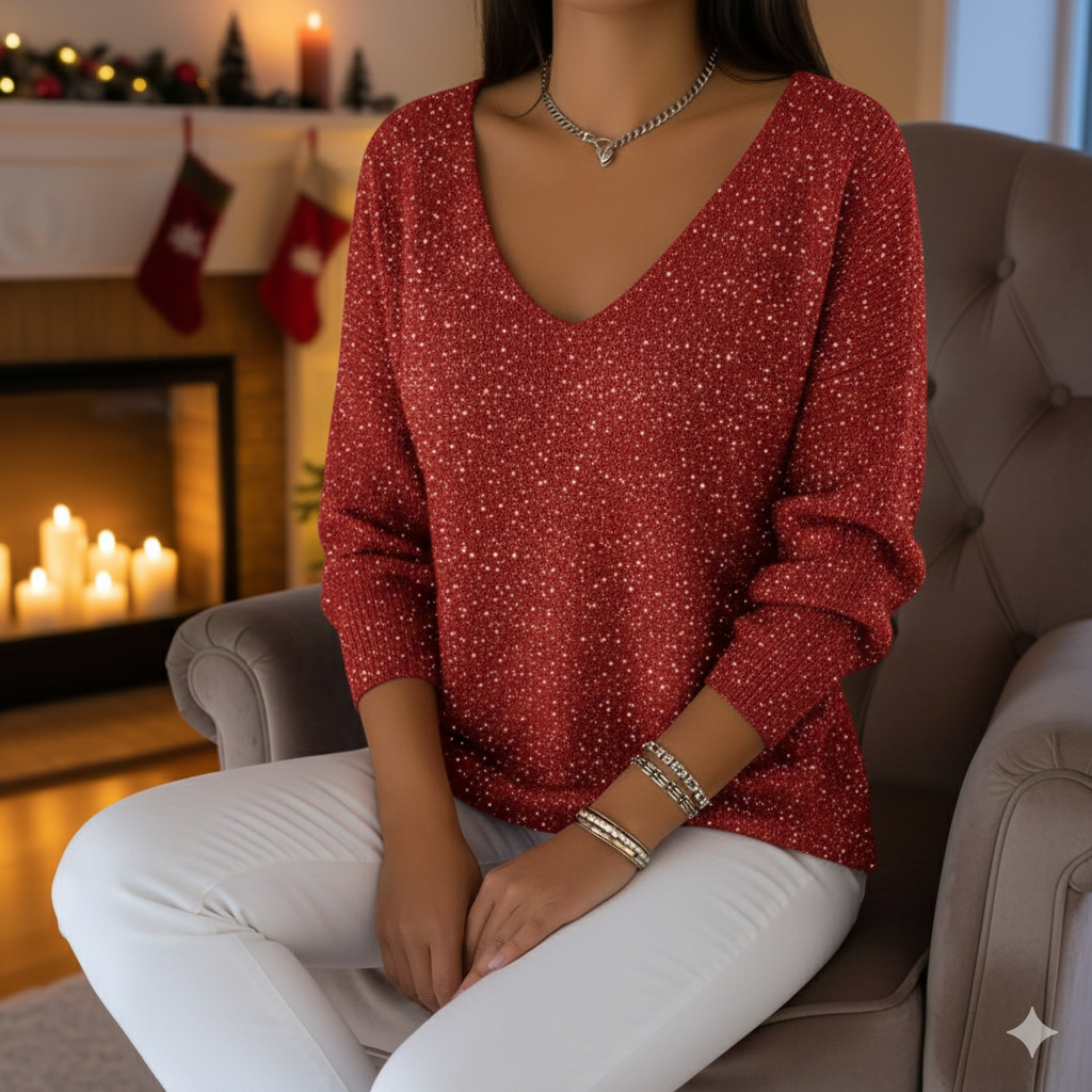 Harriet | Festive V-Neck Jumper