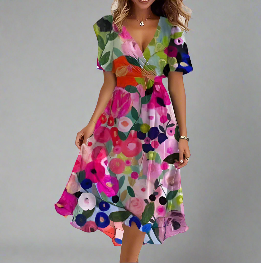 Ashley | Elegant Short Sleeve Dress