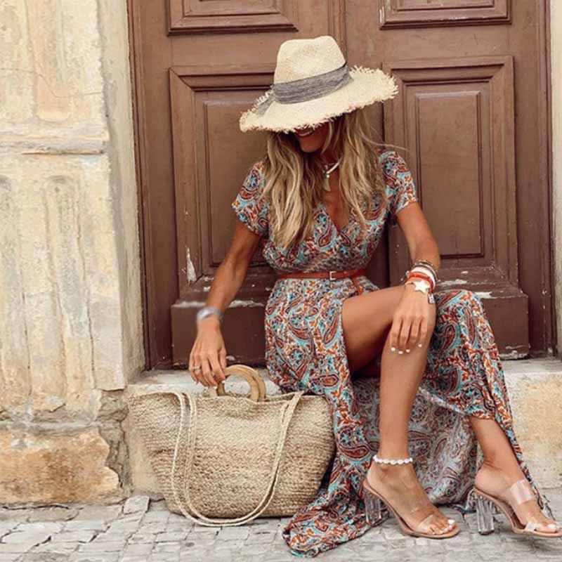 Marlene™ | Hippie-maxikjole med paisley-mønster