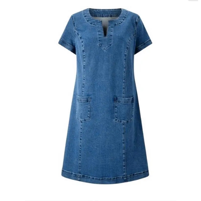 Raquel™ | Jeans-Tunikakjole med lommer