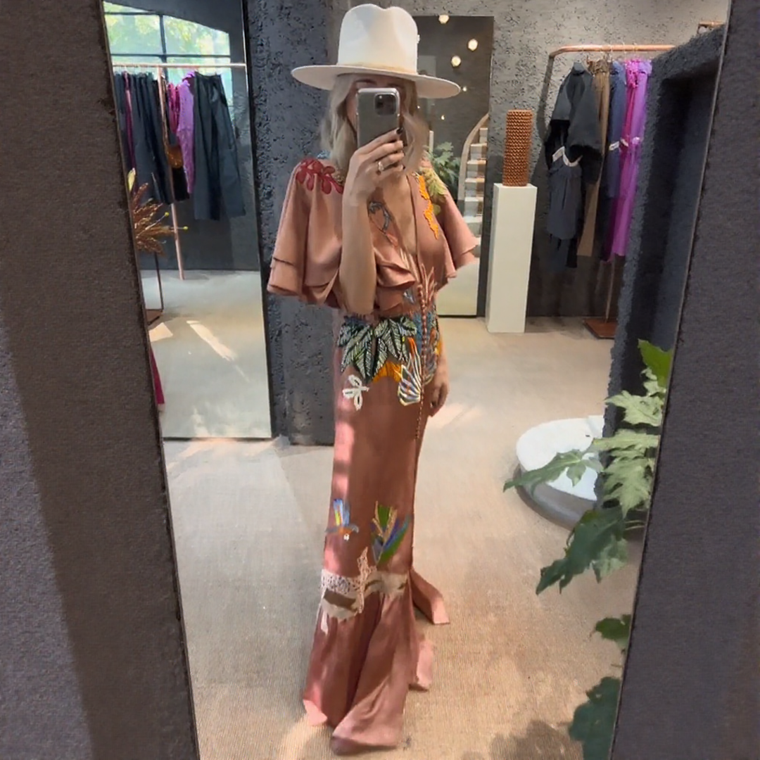 Zoe™ | Bestikket Boho-Maxikjole