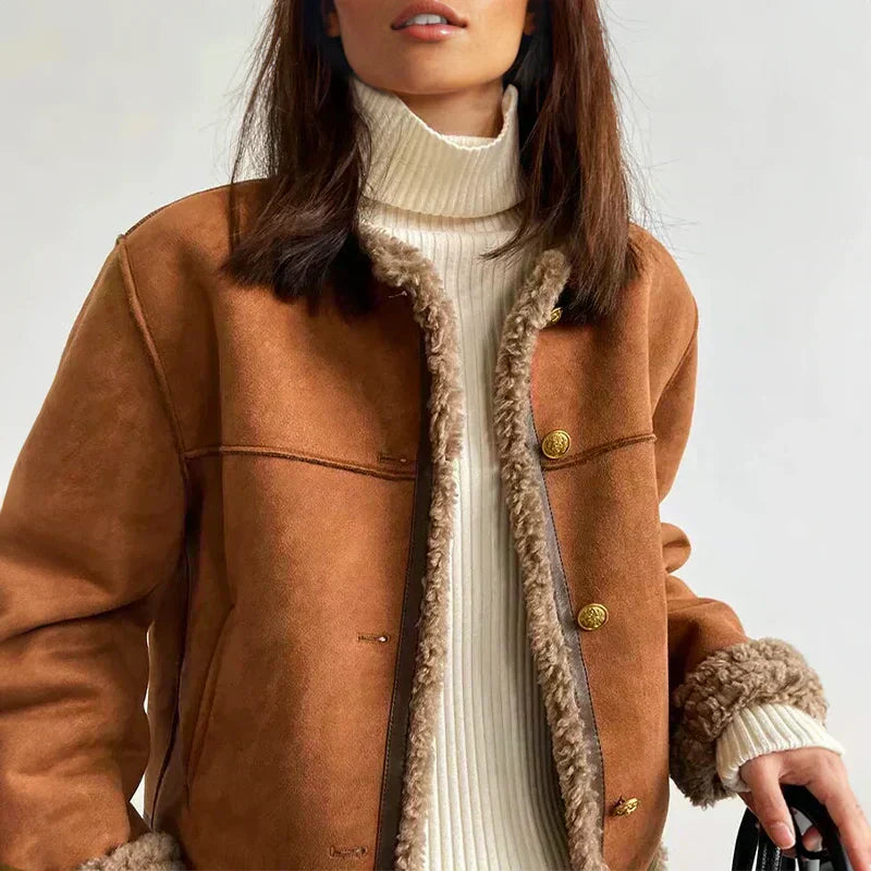Aveline | Buttoned Sheepskin Jacket