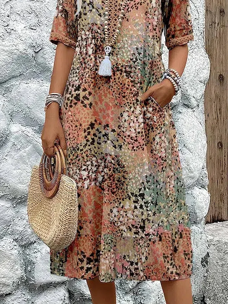 Fatima - Kjole med Blomsterdesign