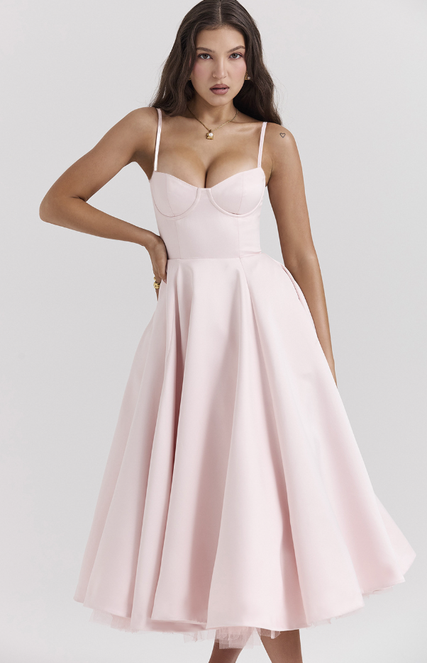 Julia™ | Satinert Bustier-Midikjole