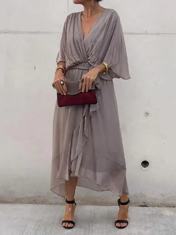 Aurora™ | Chiffon-Midikjole med innpakningsdesign