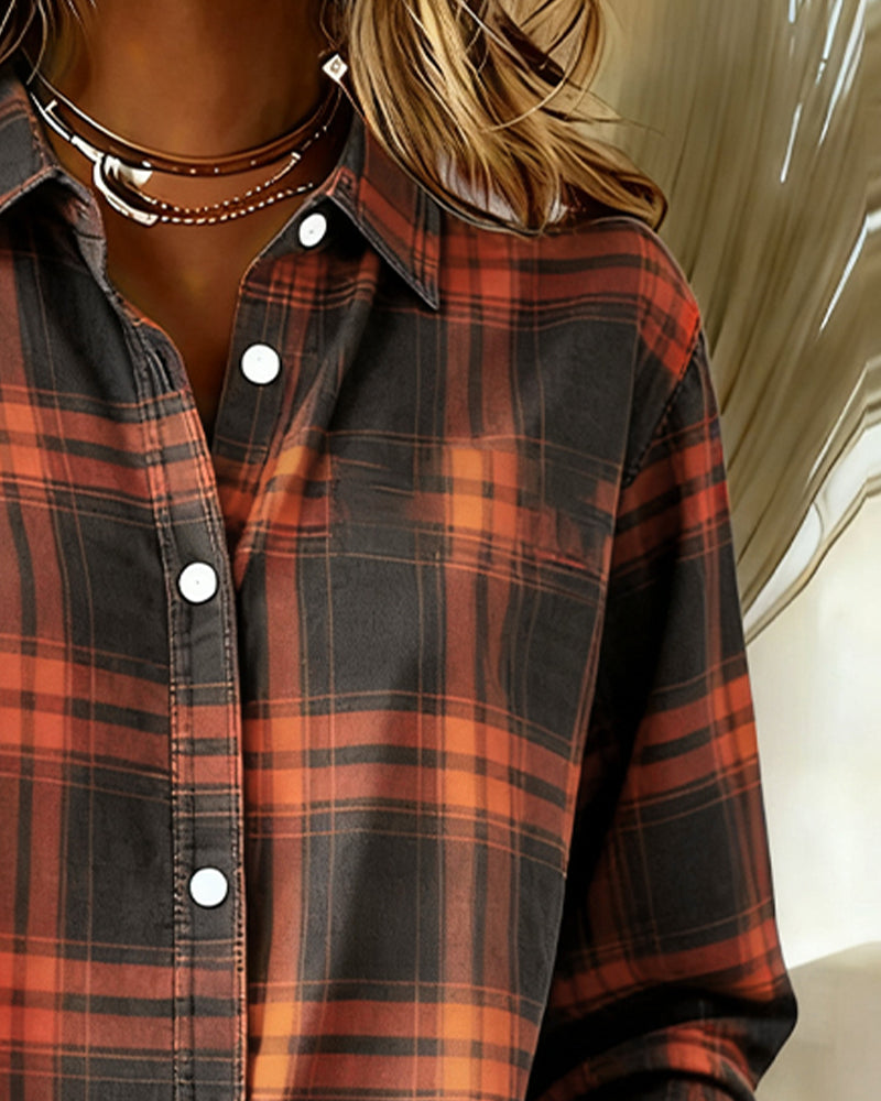 Aveline | Checked Shirt with Lapel Collar