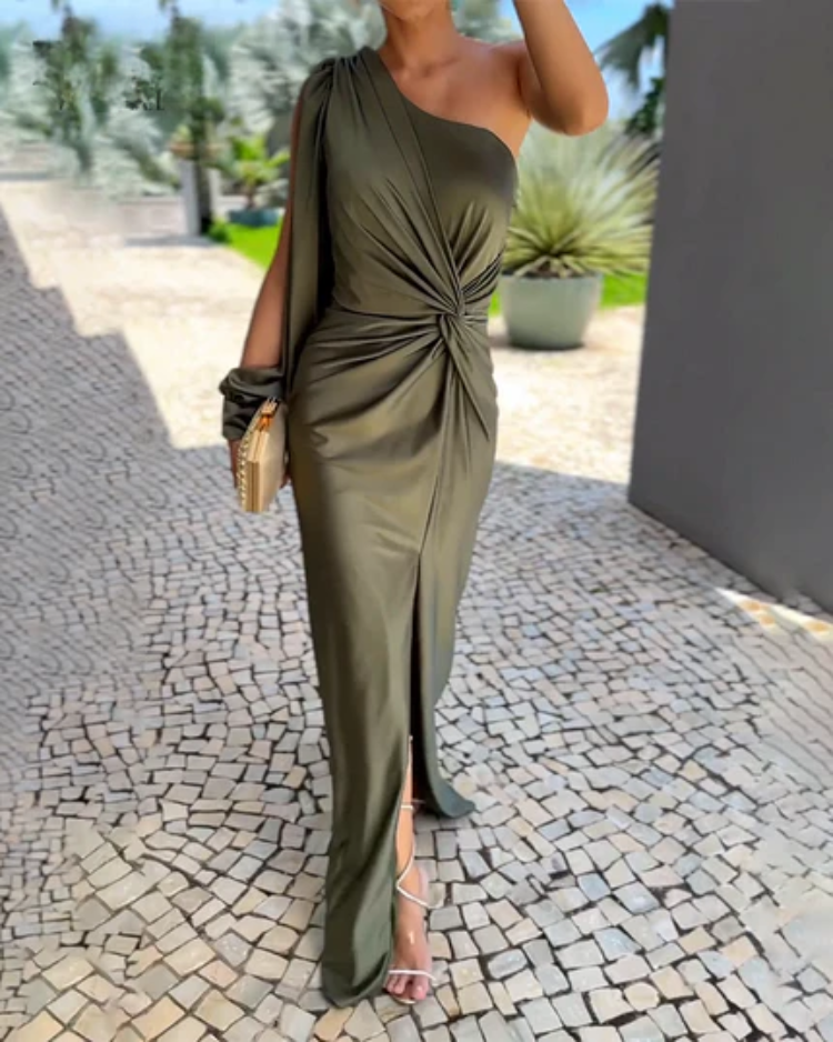 Clarisse™ | One-Shoulder Drapert Kjole