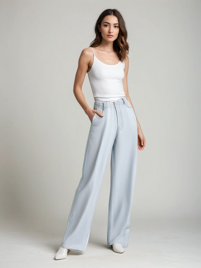 Aveline™ | Kapeat Farkut Sininen Jää