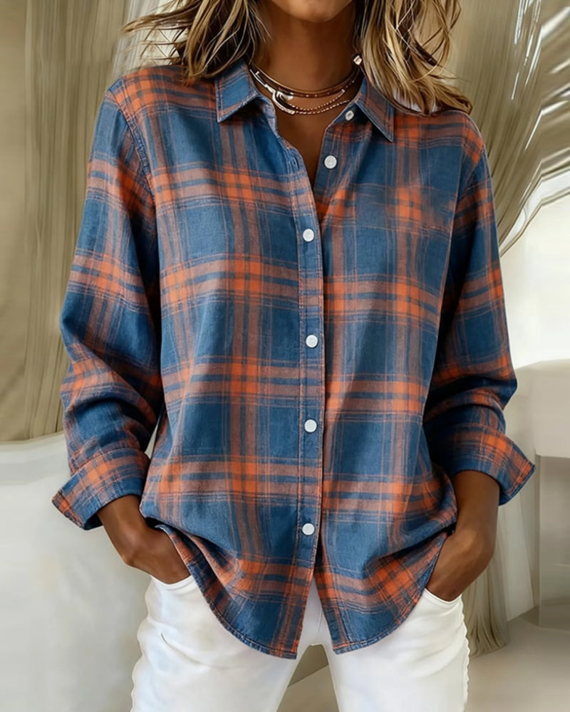 Aveline | Checked Shirt with Lapel Collar