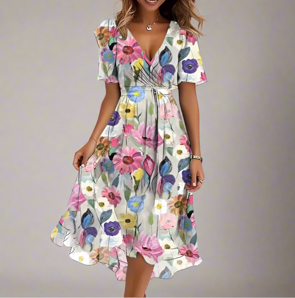 Ashley | Elegant Short Sleeve Dress