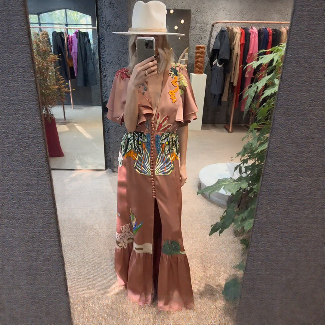 Zoe™ | Bestikket Boho-Maxikjole