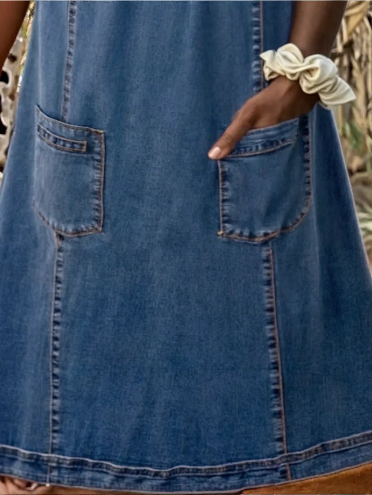 Raquel™ | Jeans-Tunikakjole med lommer
