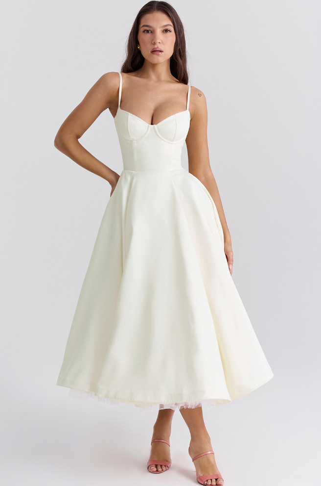 Julia™ | Satinert Bustier-Midikjole